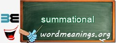 WordMeaning blackboard for summational